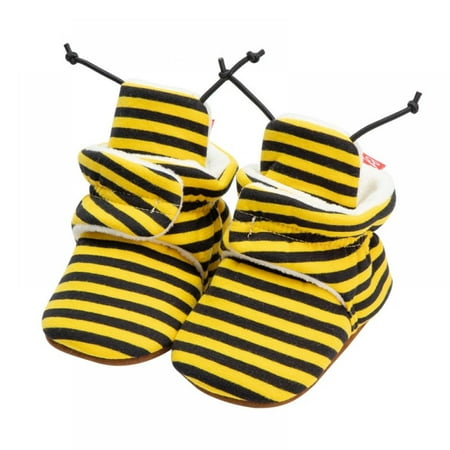 

Unisex Newborn Baby Cotton Booties Animal Stripes Non-Slip Sole for Toddler Boys Girls Infant Winter Warm Fleece Cozy Socks Shoes 7-12 Months