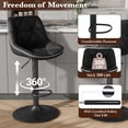 thumbnail image 6 of Hawsaiy Bar Stools Set of 2, Adjustable Swivel Counter Height Bar Stools with Back, Upholstered Modern Barstools with Diamond Stitching, Black, 6 of 11