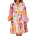 thumbnail image 1 of Vestido ZESICA minivestido floral de manga larga de otoño 2025 para mujer, 1 of 7