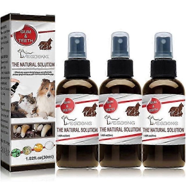 Spray limpiador de dientes para mascotas 3X Cuidado bucal Elimina las manchas de los dientes Mantiene el aliento fresco para gatos y perros Blanqueamiento Elimina el mal aliento