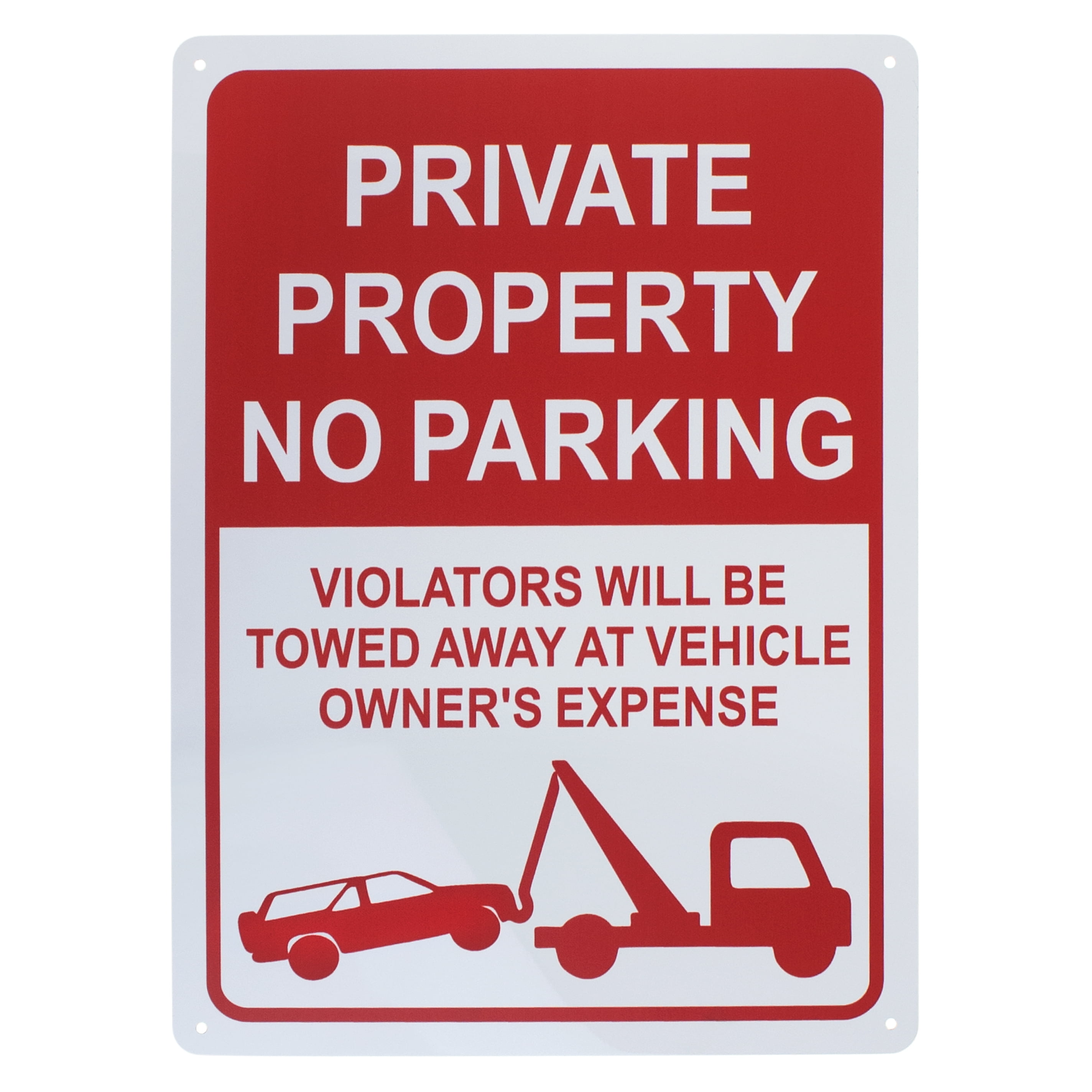 No Parking Sign 9x12 Aluminum Private Property Vehicles Towed Owners Expense 