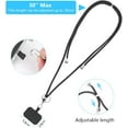 thumbnail image 2 of Phone Lanyard, Adjustable Universal Cell Phone Cord Strap, Phone Tether, for Neck Strap Crossbody Strap Wrist Strap, Compatible with most Phone Cases, with Keychain and Patch - Black, 2 of 5