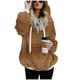 thumbnail image 5 of Puntoco Mujeres Oversize Fuzzy Fleece Sudaderas Con Bolsillos Sudaderas Athletic Sherpa Hoodies Pullover Outwear Liquidación Puntoco Puntoco-8121, 5 of 7
