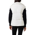 thumbnail image 3 of Chaleco acolchado sin mangas de invierno ligero para mujer INSPIRE CHIC, con cuello alto, abrigo acolchado cálido, talla XL, color blanco, 3 of 6