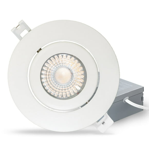 QPLUS 4” Dimmable Slim Recessed LED Gimbal Pot Lights (4 Pack)