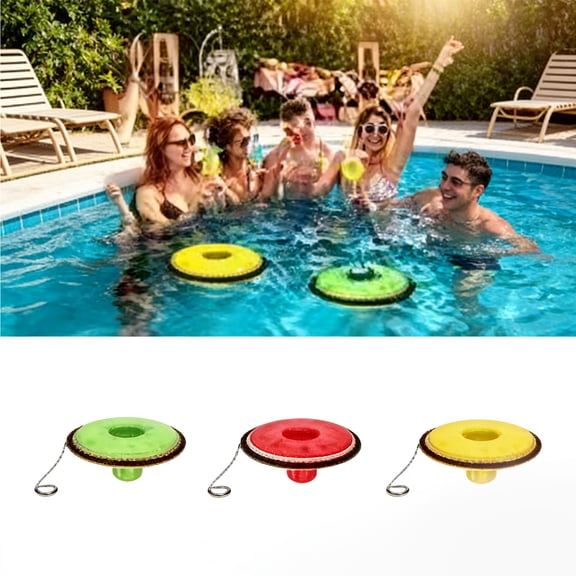 Floating Drink Holder for Pool, Hot Tub & Beach, Buoyant Can & Bottle Cup Holder with Lanyard, Summer Water Party Supplies(Green )