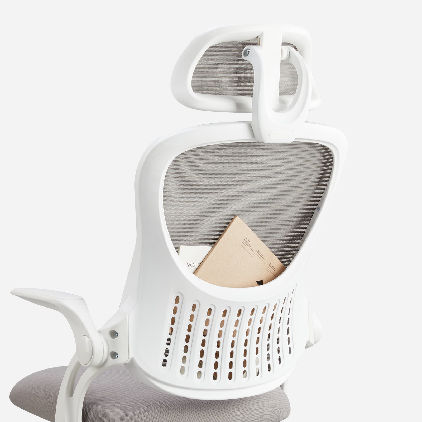CONCETTA Office Computer Desk Chair, Ergonomic High-Back Mesh Chairs with Wheels and Adjustable Headrests, Gray