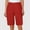 C no pocket_Red, variant on Women Lightweight Bermuda Shorts High Elastic Waist Short Pants Solid Color Lounge Pants with Pocket Straight Leg Short Pant Dressy Casual Summer Short Work office Bottoms