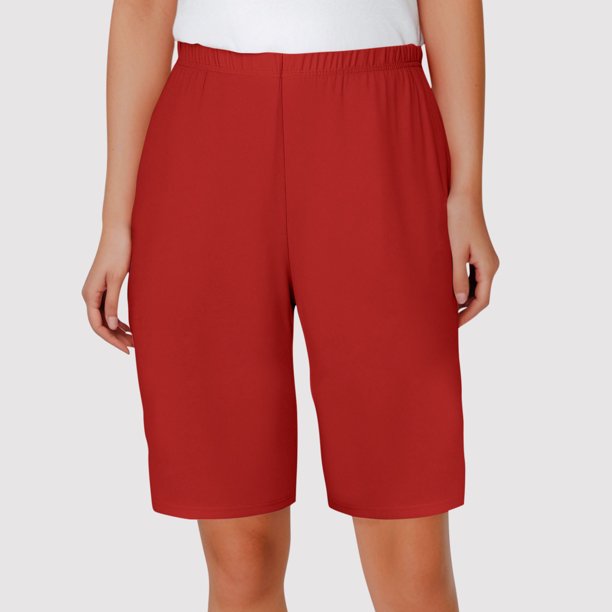 Pantalones de dormir de color liso para mujer, finos, informales, de cinco cuartos, para el hogar, pijama