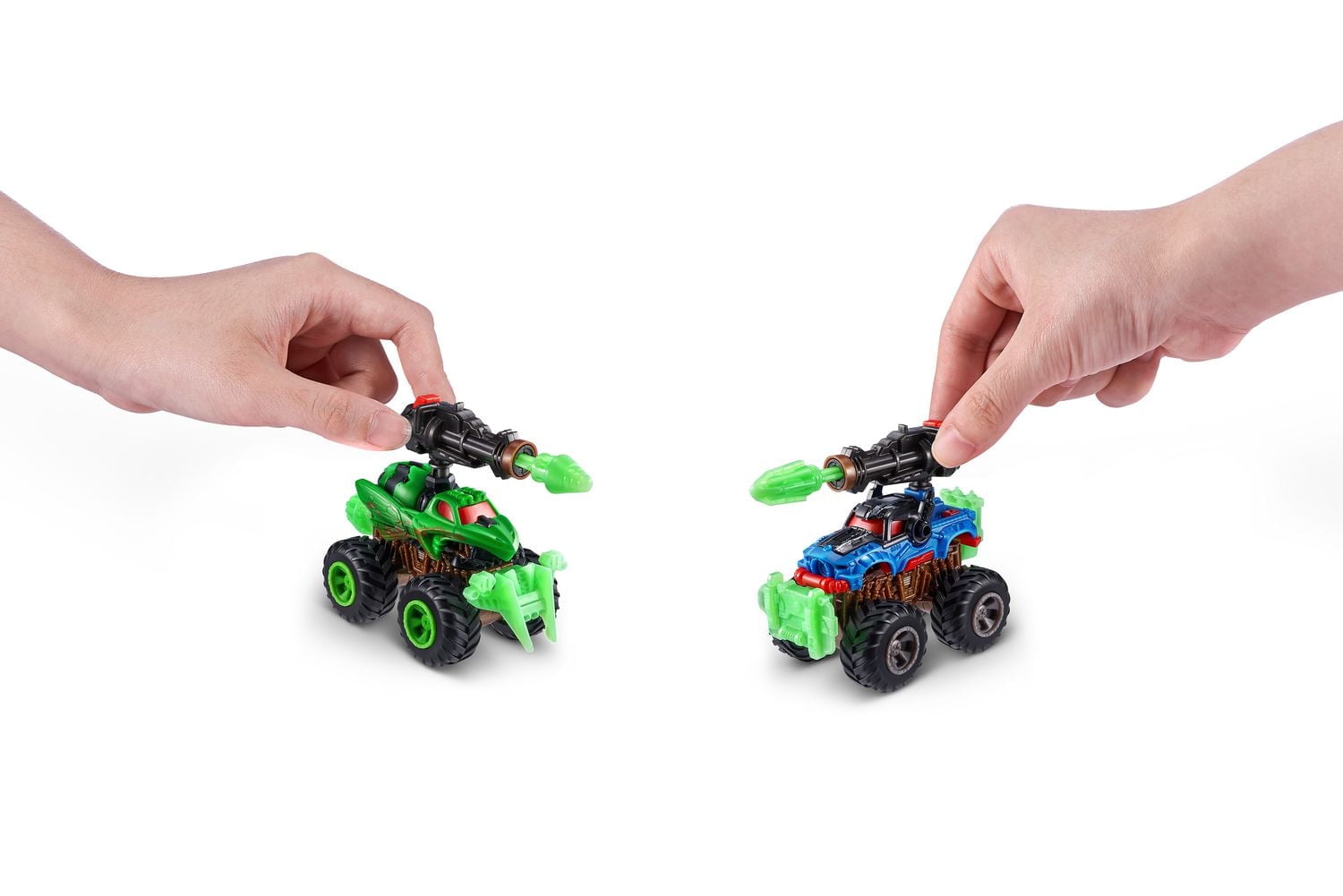5 SURPRISE Monster Trucks Glow Riders Series 2 Mystery Collectible Capsule (3 Pack)