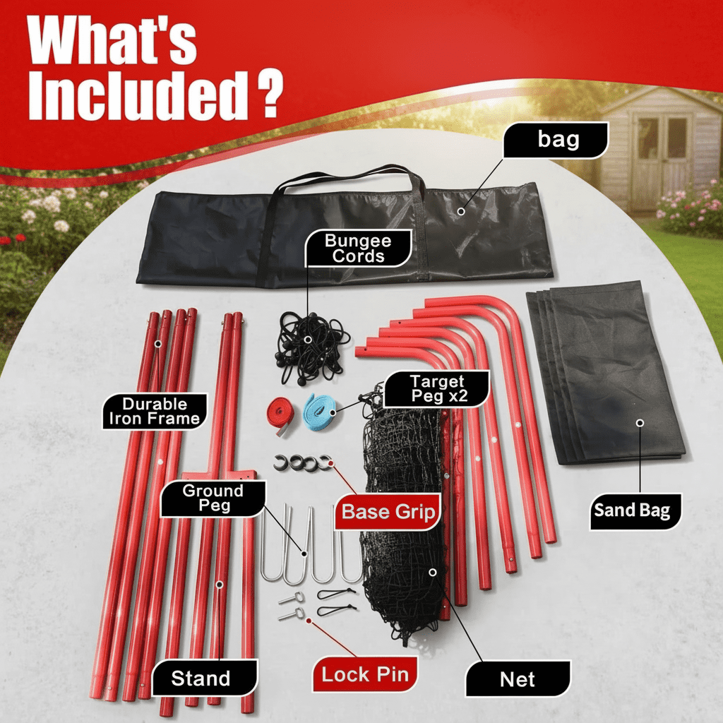 Volleyball Rebounder Net, 7 x 4 ft Adjustable Bounce Back Trainer with 5 Angles, 2 Target Straps and Carry Bag