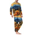 thumbnail image 2 of Hirioo Sunset Sky Sunflower for Men's Pajama Sets 2 Piece Pjs Men's Long-Sleeved Pajama Set Button Down Sleepwear,S-XXL-Medium, 2 of 7