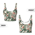 thumbnail image 5 of Haiem Palm Trees and Tropical Pattern Womens Sports Bra - U Neck Padded Low Impact Yoga Bra Workout Crop Top Gym Moisture-Wicking Workout Vest -Small, 5 of 9