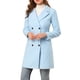 thumbnail image 1 of Abrigo largo de invierno de doble botonadura con solapa de muesca para mujer INSPIRE CHIC XL azul claro, 1 of 7