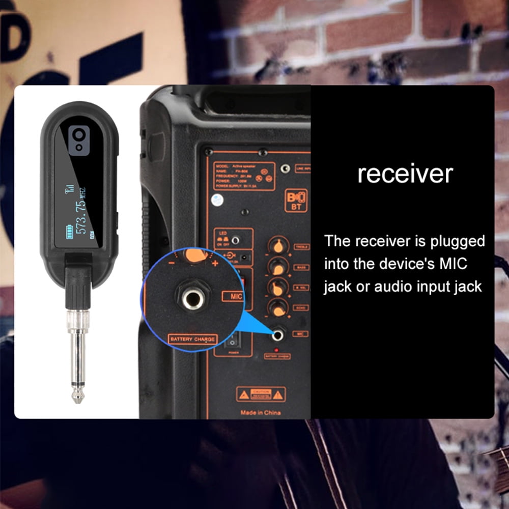 Wireless audio transceiver, 6.35mm And Set Uhf Adjustable And Play Real-time 6.35mm And 3.5mm Receiver Set Adjustable 6.35mm 3.5mm And Play 20hz-20khz And 3.5mm And Mewmewcat