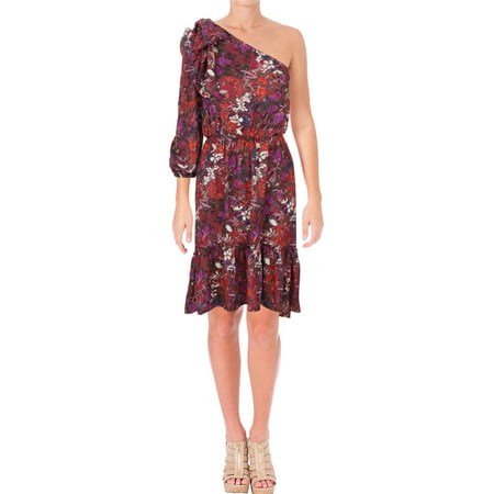 Adelyn Rae Womens One-Shoulder Printed Cocktail Dress