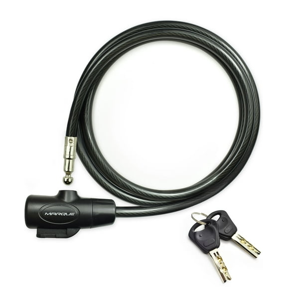 MARQUE Security Steel Cable with Key Lock - 3/8 inch (10 mm) Thick 5' Long Straight Anti-Theft Security Cable