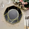 thumbnail image 6 of Efavormart 10 Pack | 10" Black / Gold Geometric Design Plastic Dessert Plates, Disposable Octagon Salad/Appetizer Party Plates, 6 of 11