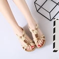 thumbnail image 1 of MKLEKYY Sandalias de Mujer de Playa, Sandalias Bohemias Planas Con Boca de Pez de Verano para Mujer, Sandalias Romanas Tejidas Con Cuentas, 1 of 5