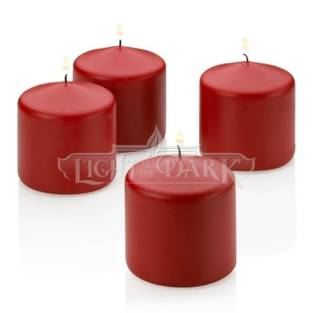 Apple Cinnamon Scented Pillar Candle set of 4 Burn Time-50 hours