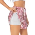 thumbnail image 3 of Lsque Rose Flowers Printed Women's Running Shorts with Liner Pockets,Elastic Quick Dry Workout Athletic Gym Yoga Shorts,Womens High Waist Shorts-Large, 3 of 9