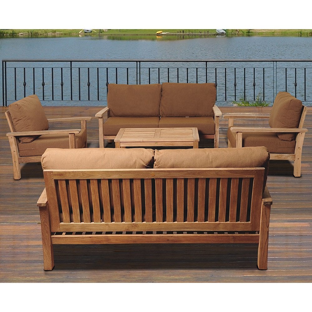 Amazonia Teak San Francisco Deluxe 5piece Deep Seating Set with