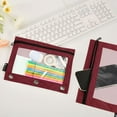 thumbnail image 4 of ALAZA 2 Pack Pencil Pouch Dark Red Pencil Case for 3 Ring Binder Clear Window Pencil Bag Organizers, 4 of 6