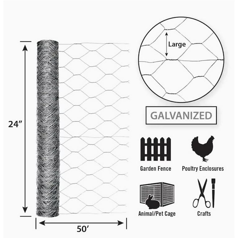 Garden Craft 72 in. H X 50 ft. L 20 Ga. Silver Poultry Netting Garden Craft 72 in. H X 50 ft. L 20 Ga. Silver Poultry Netting