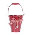 thumbnail image 1 of Iron Bucket Flowerpot Practical Flower Pot Creative Flower Planting Pot with Bowknot, 1 of 7