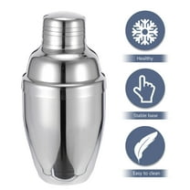 FRCOLOR Stainless Steel Cocktail Shaker for Bar Use Easy to Clean Silver 1Pc