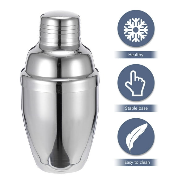FRCOLOR Stainless Steel Cocktail Shaker for Bar Use Easy to Clean Silver 1Pc