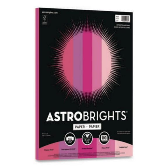 Neenah Paper 91531 Color Paper - "interstellar Pinks" Assortment, 24 Lb Bond Weight, 8.5 X 11, Assorted Pink Colors, 100/pack