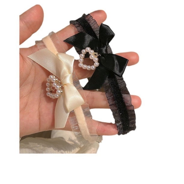 2 gargantillas de encaje, collar con lazo y campana, collar de gasa para mujeres y niñas, gargantilla de encaje sexy con lazo y corazón
