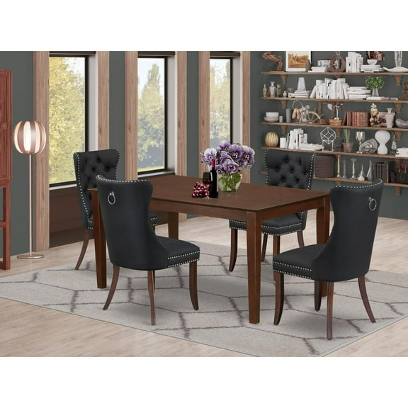 East West Furniture 5 Piece Kitchen Table Set Consists of a Rectangle Dining Room Table