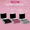 thumbnail image 6 of 3Pcs Business Card Holder, Business Card Case with Bling Rhinestones, Metal Slim Name Card Pocket for Men or Women, PU Leather Card Holder Wallet with Magnetic Closure (Set A), 6 of 8