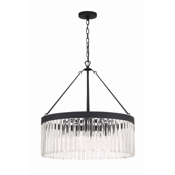 EMO-5406-BF Crystorama Lighting Emory - 8 Light Chandelier-24.75 Inches Tall and 24 Inches Wide-Black Forged Finish    -Traditional Installation