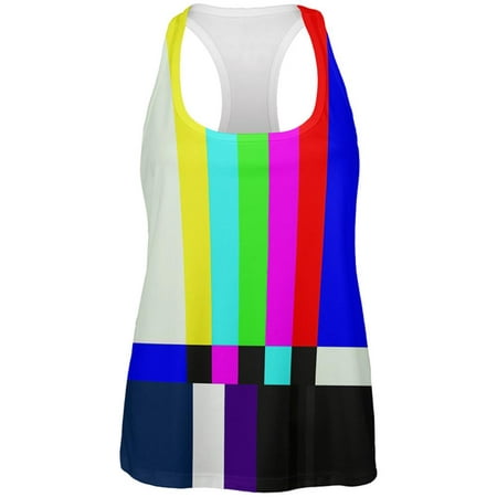 Halloween SMPTE Color Bars Late Night TV Costume All Over Womens Work Out Tank Top Multi