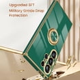 thumbnail image 2 of Dteck for Samsung Galaxy S24 Ultra Case with Screen Protector, Built-in 360° Rotation Ring Holder Magnetic Stand, Luxury Shiny Plating Edge Shockproof Electroplated Protective Cover,Green, 2 of 6