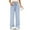 177#Sky Blue, variant on Womens Striped Gingham Pants 2026 Drawstring Wide Leg Lounge Plaid Pants Cute Casual Trousers with Pockets Black M