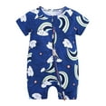 thumbnail image 2 of Asxite Toddler Romper Print Short Sleeve Bodysuit Casual Breathable Airy Soft Summer 6-18M, 2 of 3