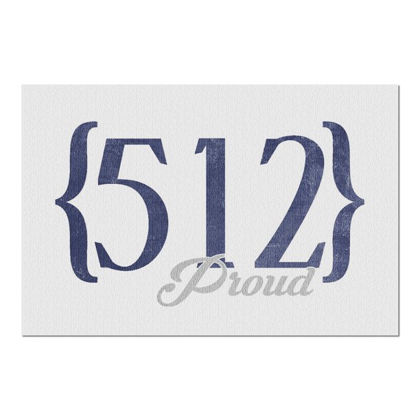 Austin, Texas - 512 Area Code (Blue) (20x30 Premium 1000 ...