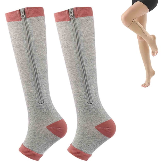 EGNMCR Chaussettes Zipo pour Varices, Chaussettes Compressées, Chaussettes de Pression Exposées, Chaussettes de Sport, Chaussettes de Course bits bits