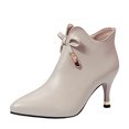 thumbnail image 1 of Vedolay Summer High Heels Women's Closed Pointed Toe Heels Buckle Strap Heel Dressy Pumps,White 7, 1 of 5