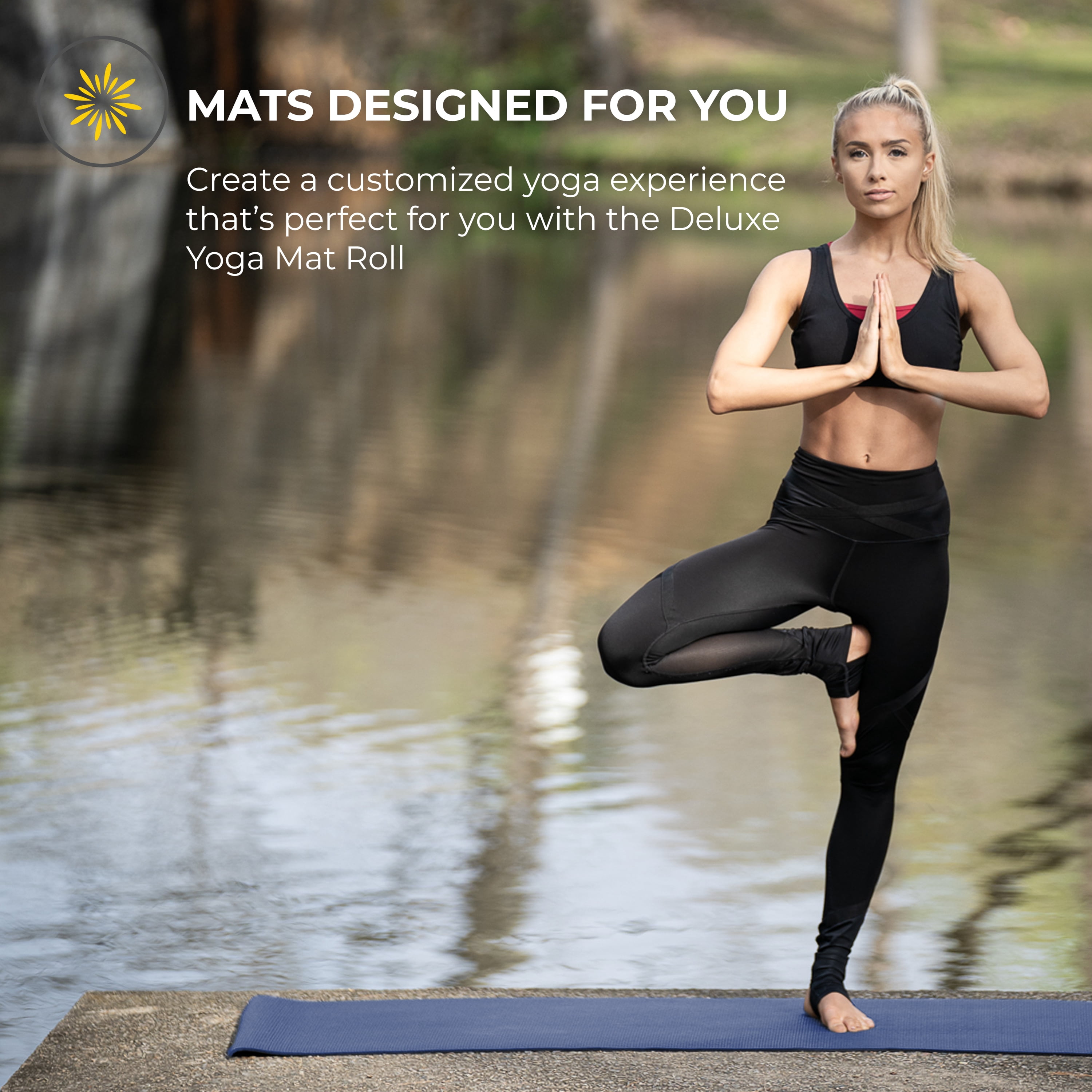 Ascend Thick Yoga Mat Roll (24"x 6mm x 50 ft) (Dark Blue)