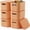 Orange, variant on NTYNTY 6 Pack Small Pink Plastic Storage Bins with Lids & Handles, 9.84" x 7.09" x 6.3" Stackable Organizer for Crafts & Snacks