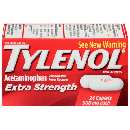 TYLENOL caplets supplémentaires de résistance, 500 mg, 24 Count