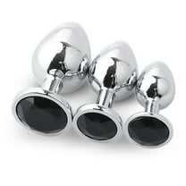 CENTEREL 3 Pcs Luxury Jewelry Design Anal Butt Plug-Black