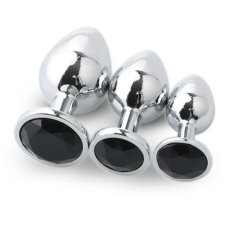 CENTEREL 3 Pcs Luxury Jewelry Design Anal Butt Plug-Black