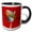 Black/White, variant on 3drose, Red Breasted Christmas Robin Vector Art, 11oz Two-tone Red Mug