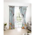 thumbnail image 3 of Easter Bunny Blackout Curtains for Bedroom/Living Room, Thermal Insulated Kitchen Curtains, Easter Eggs Spring Farmhouse Wood Grain Teal Blue Grommet Darkening Window Treatment Drapes 52"x84"x2, 3 of 8